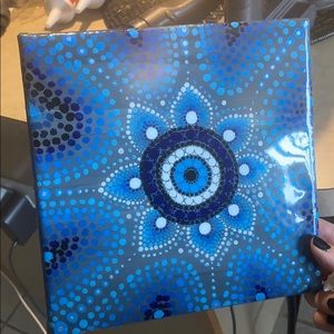 Hand painted evil eye canvas 8X8